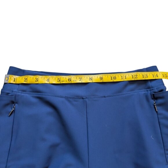 Athleta Stellar Tight Pants Enchanted Blue Ankle Zippers Women's size 12 Petite - Picture 12 of 14